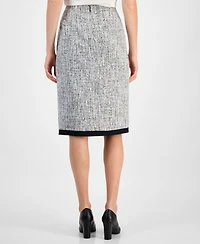 Kasper Women's Tweed Split-Seam Skirt, Regular & Petite