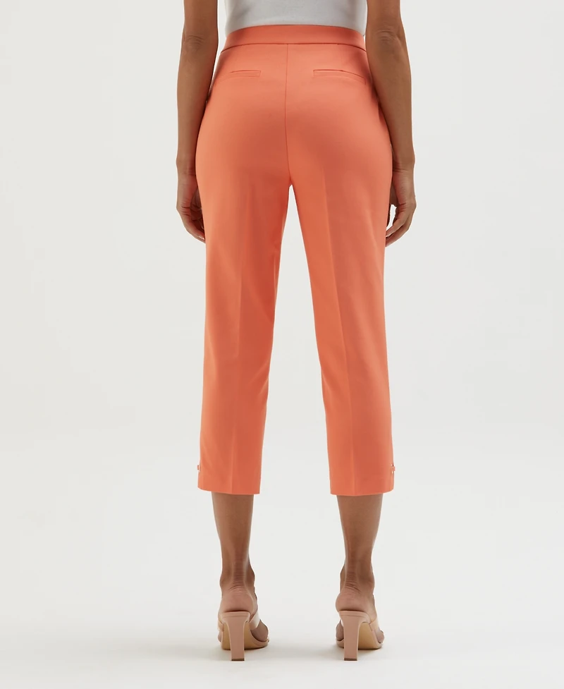 Rafaella Petite Satin Twill Capri Pull On Pants