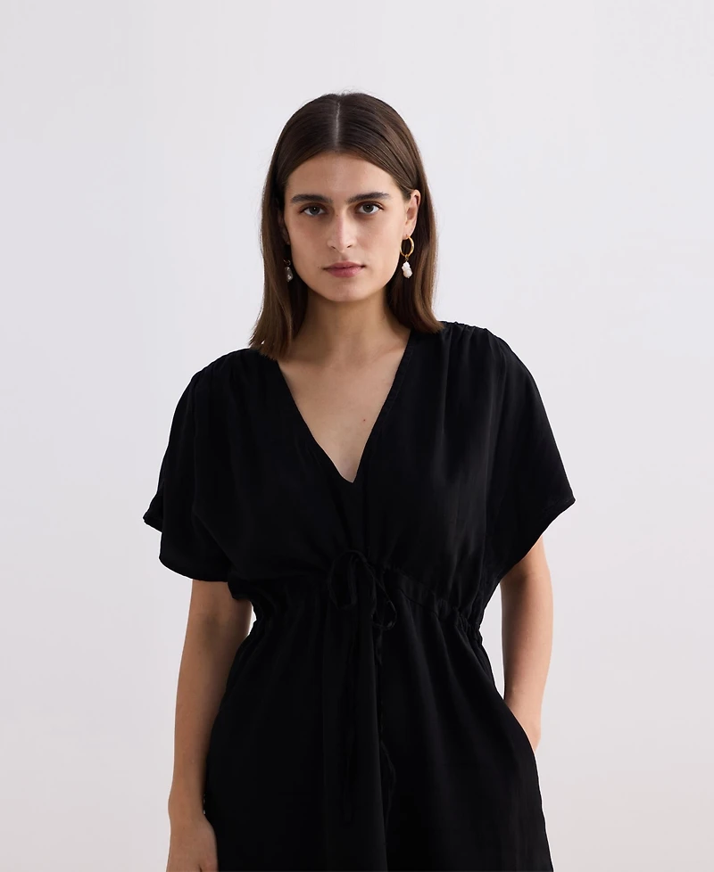 Reistor Women's Short gathered Dress Black
