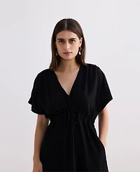 Reistor Women's Short gathered Dress Black