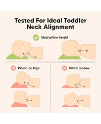 Jumbo Toddler Pillow with Pillowcase, 14X20 Soft Organic Pillows for Sleeping, Kids Travel