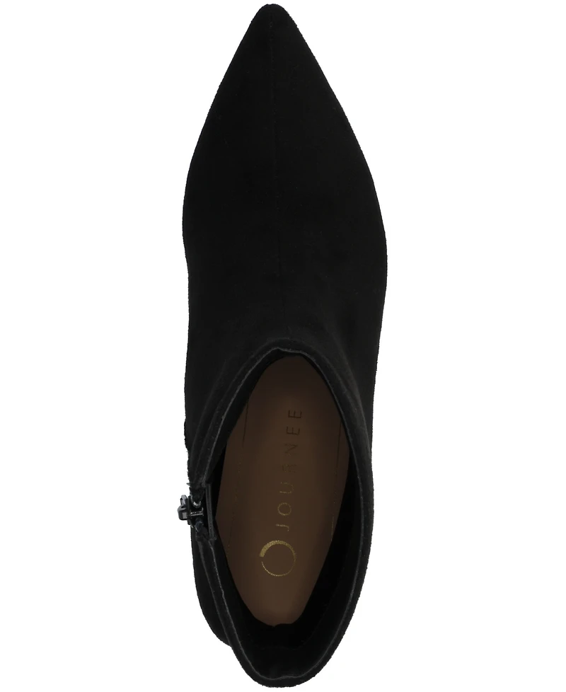 Journee Collection Women's Arely Kitten Heel Pointed Toe Dress Booties