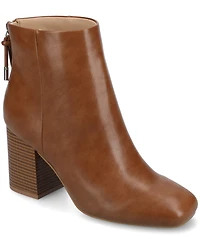 Journee Collection Women's Audrina Stacked Heel Dress Booties