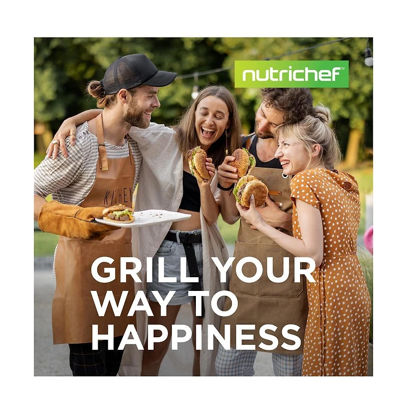 NutriChef Kitchen Flat Grill Plate Pan - Reversible Cast Iron Griddle / Grilling Pan with Heat-Resistant Oven Grab Mitt