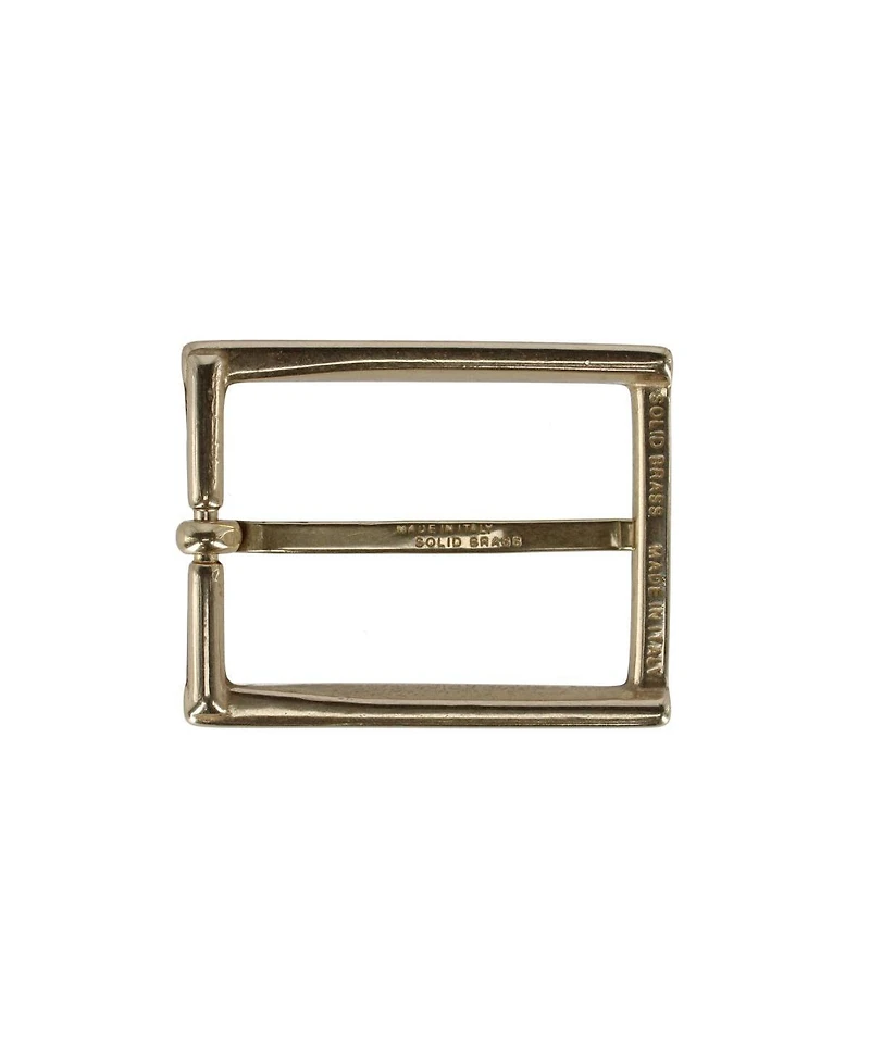 Trafalgar Men's 35mm Italian Simply Classic Rectangular Solid Brass Harness Belt Buckle