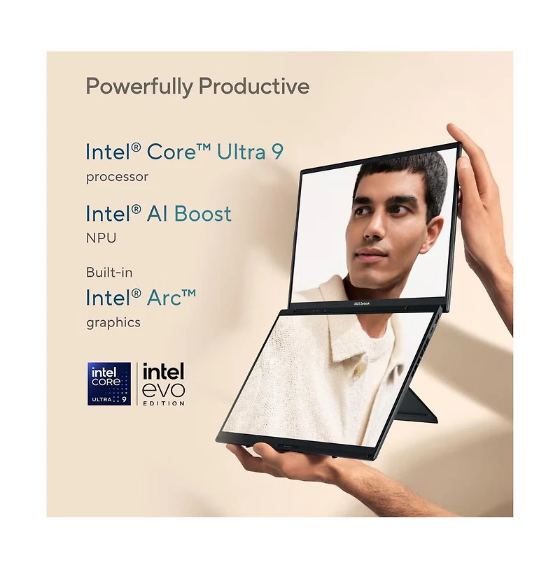 14" Zenbook Duo UX8406 Touchscreen Laptop Intel Core Ultra 9 Processor 285H 32GB Ram LPDDR5X Intel Arc Graphics 1TB Ssd Storage - Inkwell Gray