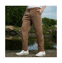Campus Sutra Men's Chocolate Brown Veined Tailored Trousers