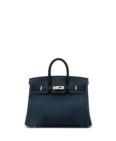 Pre-Owned Hermes Birkin 25 Handbag Tricolor Epsom with Palladium Hardware