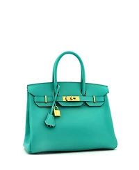 Pre-Owned Hermes Birkin 30 Handbag Green Epsom with Gold Hardware