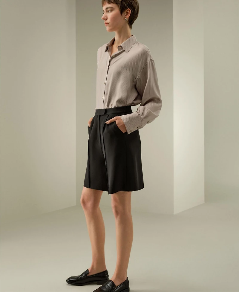 Lilysilk Women's Pinstriped Oversized Silk Shirt