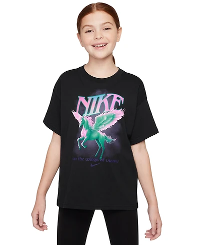 Nike Big Girls Sportswear Graphic Cotton T-Shirt