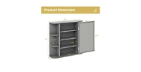 Wall-Mounted Bathroom Mirror Cabinet with Storage Shelves