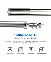 Neewer 79"/2m Stainless Steel Light Stand, Spring Cushioned Heavy Duty Photography Tripod Stand with 1/4” to 3/8” Universal Screw A