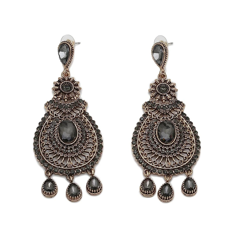 Sohi Gold-Plated Stone Drop Earrings