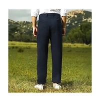 Campus Sutra Men's Prussian Blue Velvique Tailored Trousers