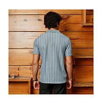 Campus Sutra Men's Icy Blue Wicker-Tactitle Polo T-Shirt