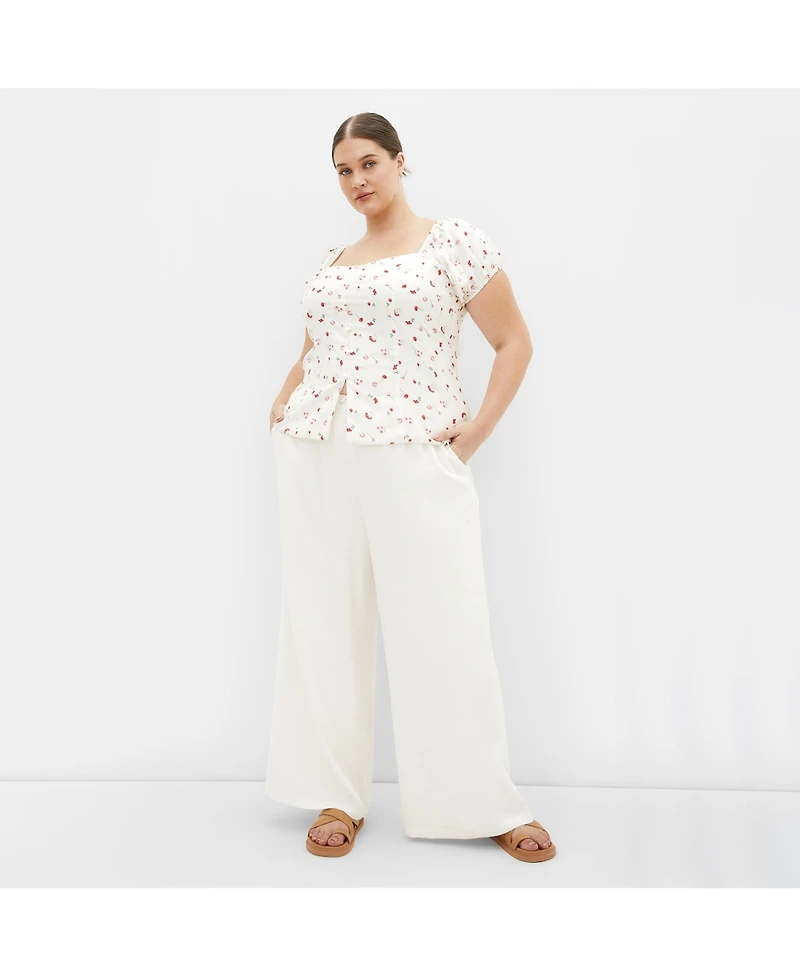 City Chic Plus Daydreamer Print Top