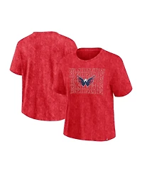 Fanatics Women's Red Washington Capitals Faded Wash T-Shirt