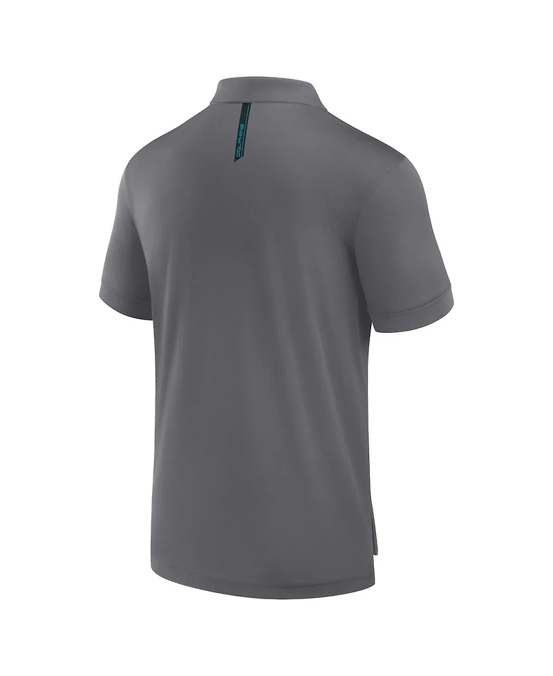 Fanatics Men's Heather Gray Miami Dolphins Front Office Move Mono Polo Shirt