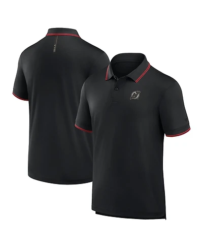 Fanatics Men's Black New Jersey Devils Front Office Move Mono Polo Shirt