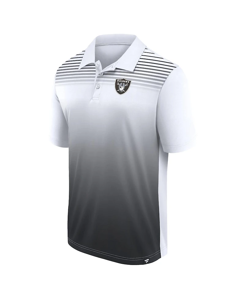 Logo Athletic Men's White/Black Las Vegas Raiders Sandlot Game Polo Shirt