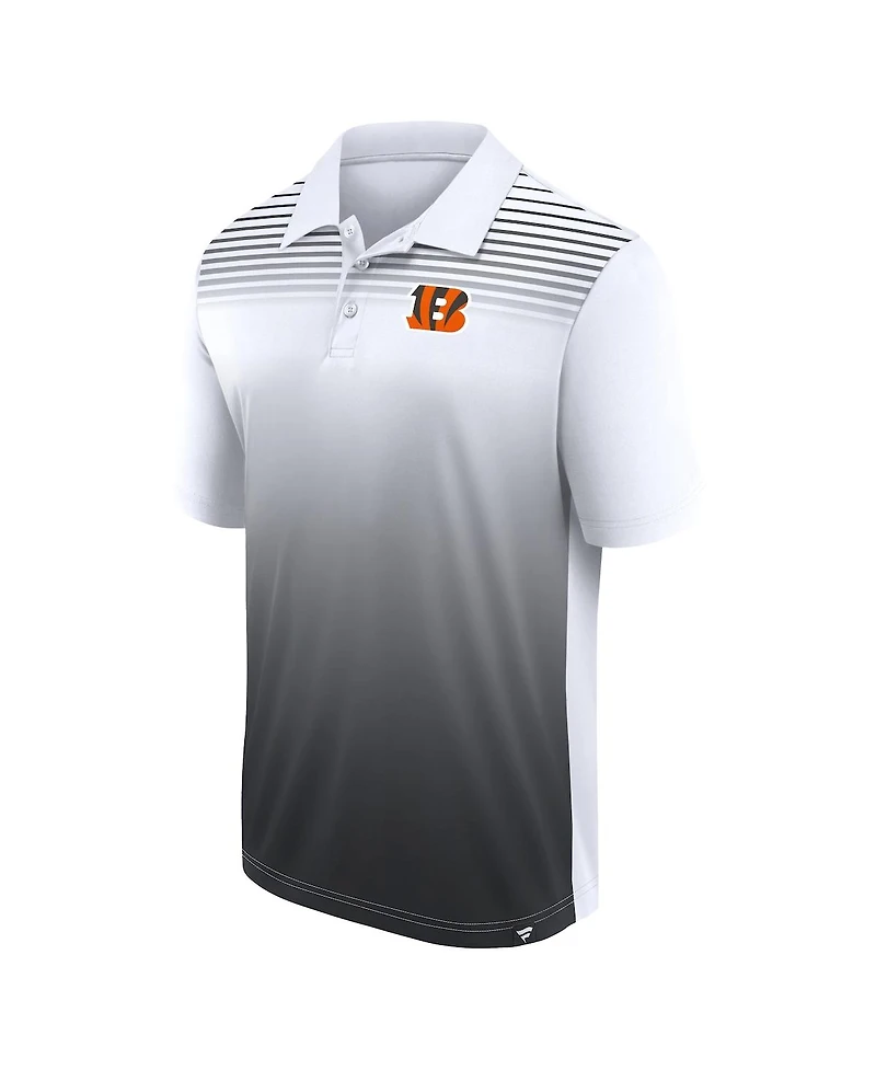 Logo Athletic Men's White/Black Cincinnati Bengals Sandlot Game Polo Shirt