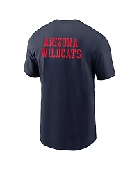 Nike Men's Navy Arizona Wildcats 2-Hit Stacked T-Shirt