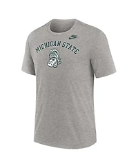 Nike Men's Heather Gray Michigan State Spartans Legacy Arch Tri-Blend T-Shirt