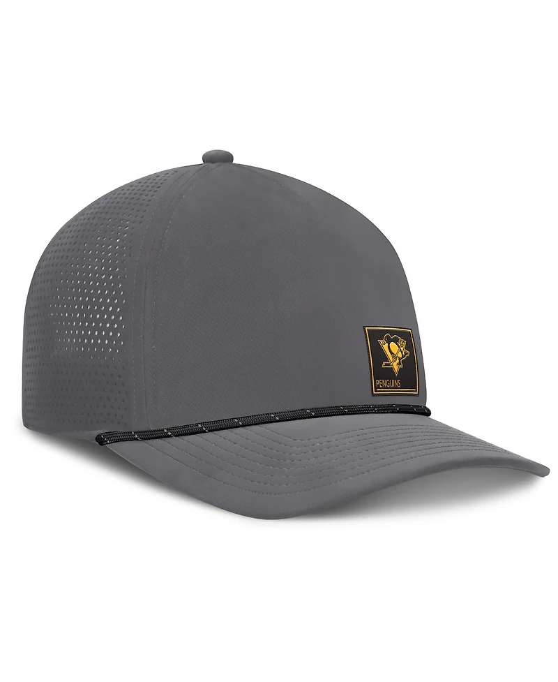 Fanatics Men's Gray Pittsburgh Penguins Captain Rope Adjustable Hat