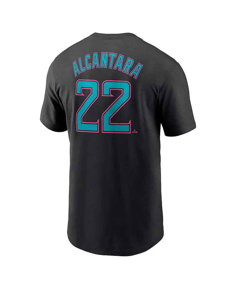 Nike Men's Sandy Alcantara Black Miami Marlins 2025 City Connect Fuse Name Number T-Shirt