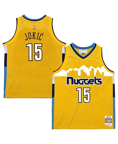 Mitchell & Ness Men's Nikola Jokic Yellow Denver Nuggets 2017-18 Swingman Jersey