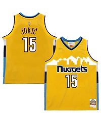 Mitchell & Ness Men's Nikola Jokic Yellow Denver Nuggets 2017-18 Swingman Jersey