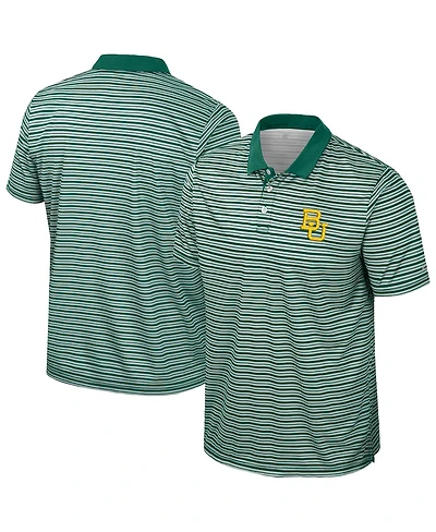 Colosseum Men's Green Baylor Bears Striped Polo Shirt