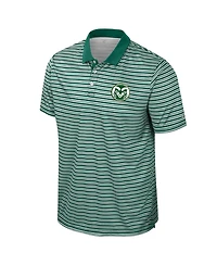 Colosseum Men's Green Colorado State Rams Striped Polo Shirt