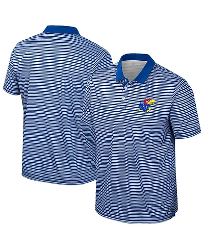 Colosseum Men's Royal Kansas Jayhawks Striped Polo Shirt
