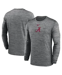 Nike Men's Charcoal Alabama Crimson Tide 2025 Sideline Velocity Performance Long Sleeve T-Shirt