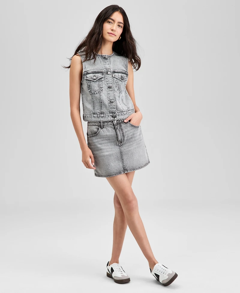 And Now This Women's Button-Front Denim Vest, Exclusively at Macy's