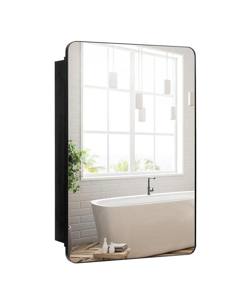 20 x30 Inch Multi-Functional Bathroom Mirror Cabinet with Adjustable Shelves