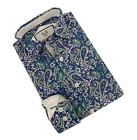 Elie Balleh Big Boys Blue Paisley Slim Fit Shirt