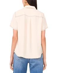 Vince Camuto Women's Flap-Pocket Short-Sleeve Top