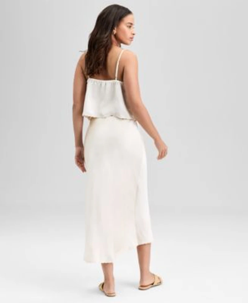 Now This Womens Satin Scalloped Edge Tank Satin Scalloped Edge Slip Skirt Exclusively At Macys