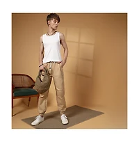 Campus Sutra Men's Khaki Brown Parachute Utility Trousers