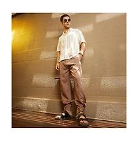 Campus Sutra Men's Tan Brown Panelled Gurkha Trousers