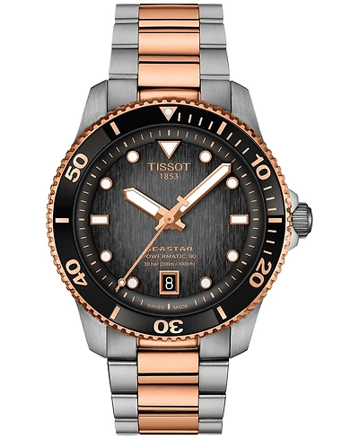 Tissot Men's Swiss Automatic Seastar 1000 Powermatic 80 Two-Tone Stainless Steel Bracelet Watch 40mm