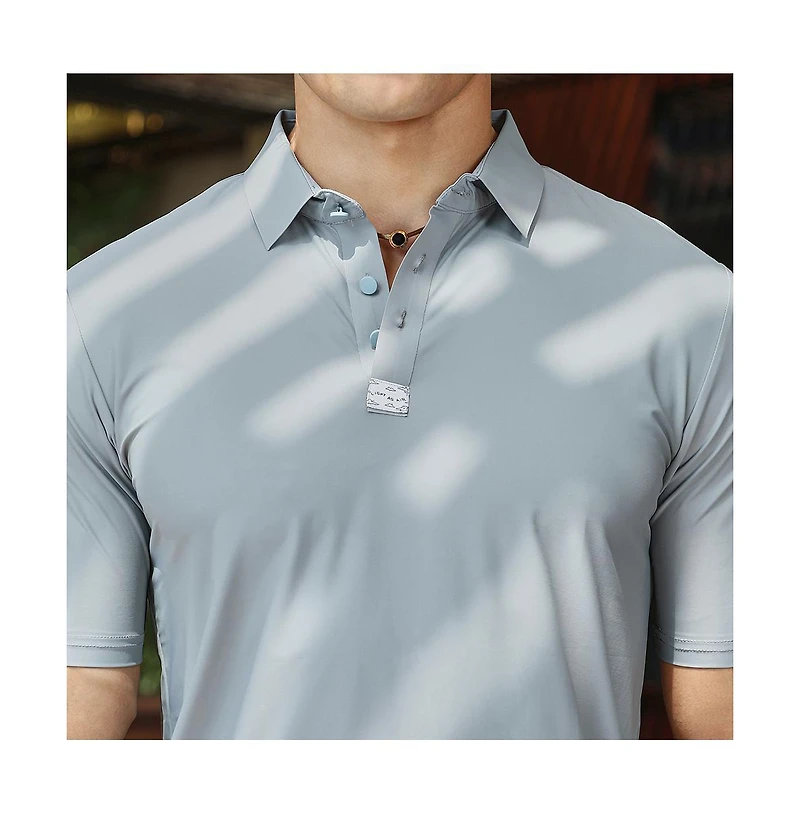 Campus Sutra Men's Coin Grey Seamless Solid Polo T-Shirt