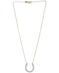 Diamond Horseshoe 18" Pendant Necklace (1/8 ct. t.w.) Sterling silver or 14k Gold-Plated