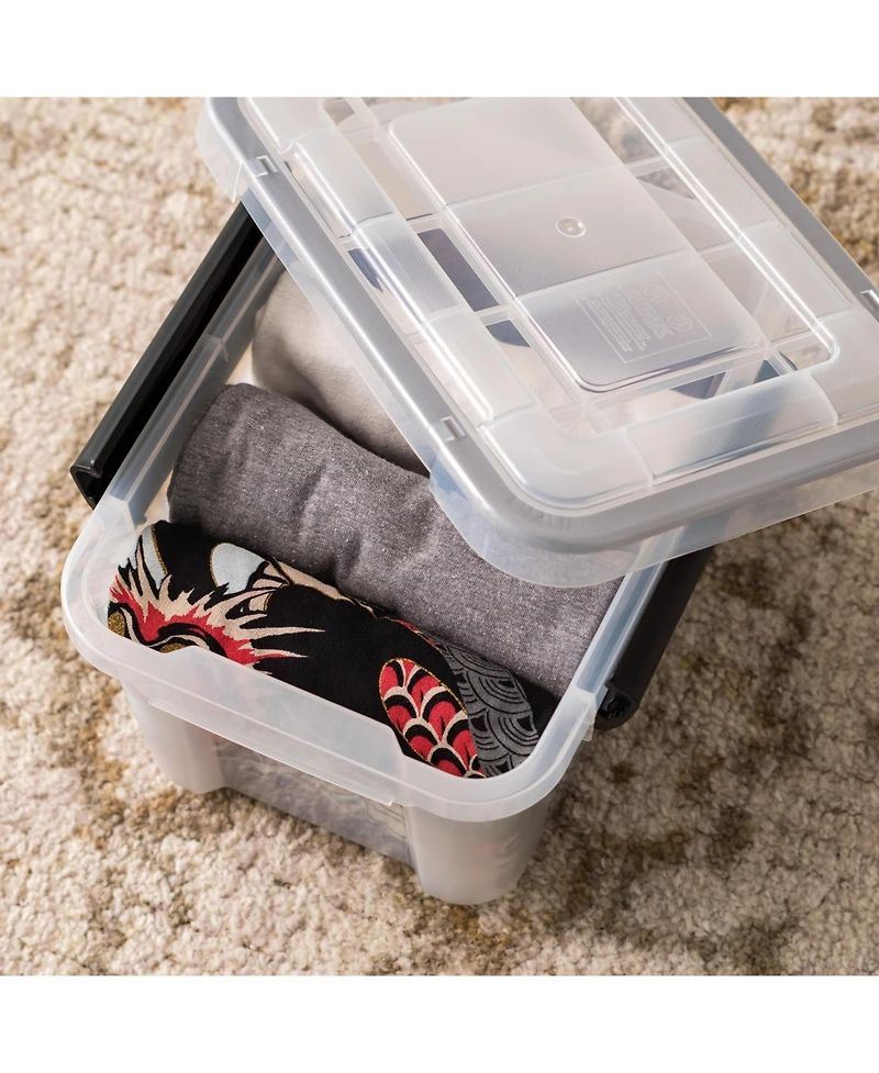 Iris Usa 6 Qt. Plastic Storage Bins with Sealed Lids, Clear Gasket Box, Airtight Containers