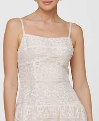 Avec Les Filles Women's Sleeveless Lace Maxi Dress