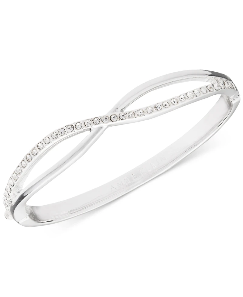 Anne Klein Crystal Crisscross Bangle Bracelet, Created for Macy's