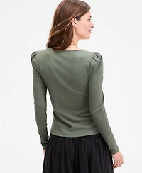 On 34th Women's Square-Neck Puff-Sleeve Top, Exclusively at Macy's